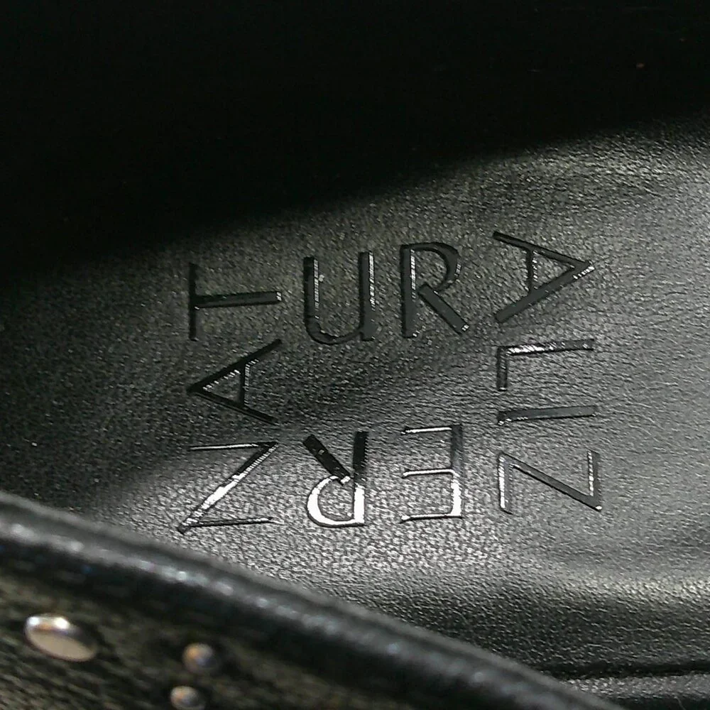 Naturalizer Black Leather D'Orsay Square Toe Studded Cody 3 Ballet Flats SZ 7.5